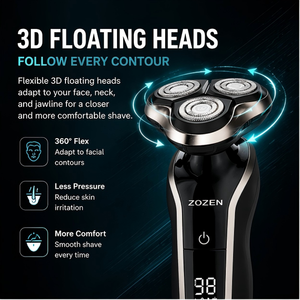 เครื่องโกนหนวดไฟฟ้า MENGLI 3019 สำหรับผู้ชาย ใบมีด 3 ใบ ชาร์จเร็วด้วย USB เครื่องโกนหนวดแบบหมุน พกพาสะดวก เครื่องเล็มหนวดเครา ชุดอุปกรณ์ดูแลขน - Product Image 3