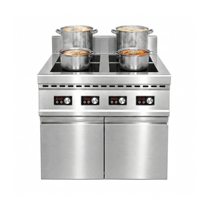 Table de cuisson à induction quatre brûleurs avec contrôle double zone, en acier inoxydable, idéale pour les hôtels, les restaurants et l'usage commercial - Product Image 2