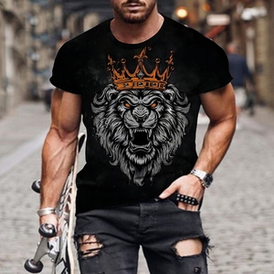 Stock de T-shirts à manches courtes personnalisables en polyester avec impression et motif de dragon tigre T-shirts à la mode pour hommes <span class=keywords><strong>XXL</strong></span> - Product Image 2