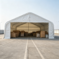 Tente d'entrepôt en bâche PVC robuste de grande capacité pour le stockage en extérieur de bobines d'acier, tuyaux, barres d'armature et poutres