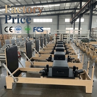 Meilleure vente, meilleur prix : Reformer de Pilates classique en bois de chêne, compact et multifonctionnel, pour la gym et le yoga, OEM
