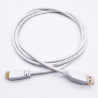 Cable Adaptador USB 3.0 Micro B Macho, Conector en Ángulo Recto, Conductor de Cobre Niquelado y Recubierto de PVC, Trenzado, 10M, 3A, Carga Rápida