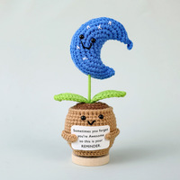 Plante en pot de tournesol au crochet faite à la main, rose et tulipe tricotées, ornement festif, cadeau mignon en polyester