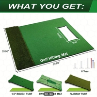 3-en-1 Golf Trois Tapis Simulateur Remplaçable Tapis de Frappeur Qualité Pelouse Pratique Intérieur Extérieur Entraînement Swing Mat