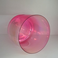 Bols chantants en cristal HF vente en gros Rose rouge lumière cosmique couleur son guérison bols sonores en cristal bol chantant en quartz