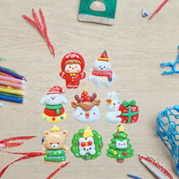 Accessoires de Noël en résine pour bricolage, motifs animaux, décorations pour coques de téléphone, aimants de réfrigérateur, bonhomme de neige, renne, garnitures décoratives