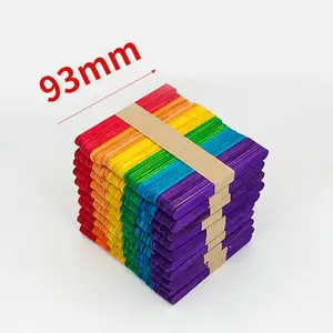 400 pièces bâtons de popsicle colorés 4.5 pouces bâtons d'artisanat en bois bâtons de popsicle en vrac pour bricolage artisanat