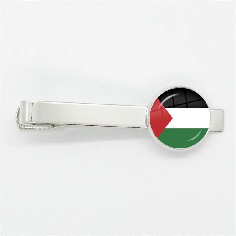 Venta al por mayor de alta calidad Popular Palestina bandera corbata Clips moda Metal corbata EE. UU. Bandera Clip accesorios corbata Clip