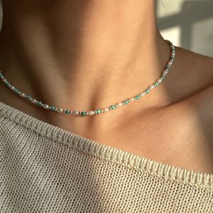 Collar de Plata de Ley 925 con Turquesa y Perla en Tubo, Piedra Preciosa Natural, Cadena Ajustable, Joyería Esencial para el Día a Día - Product Image 3