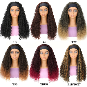 Peluca <span class=keywords><strong>de</strong></span> Cabello Sintético con Diadema sin Pegamento, 20 Pulgadas, Rizado Afro, Ondulado Profundo, Resistente al Calor, Fibra <span class=keywords><strong>de</strong></span> Alta Temperatura para Mujeres Americanas, 180% <span class=keywords><strong>de</strong></span> Densidad - Product Image 5