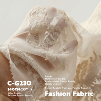 Tissu brodé broderie d'étamine de fleurs tridimensionnelles en mousseline de soie transparente pour robe robe chemise