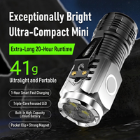 Mini lampe torche LED rechargeable à trois lentilles, longue portée, portable, type stylo, pour les situations d'urgence en extérieur et le camping