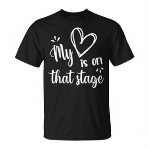 T-shirt My Heart Is On That Stage Dance Mom, noir, taille M pour femme - Product Image 2