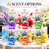 Diffuseur de parfum rotatif automatique en forme de gouvernail nautique métallique pour voiture, avec clip de ventilation et liquide parfumé – Vente en gros