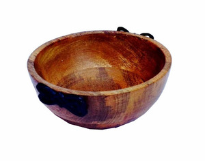 ชุดชามสำหรับตกแต่ง3ชิ้นทำจากไม้ทนทานและเรซินธรรมชาติมีสไตล์พร้อมที่จับโลหะสำหรับขนมขบเคี้ยว - Product Image 4