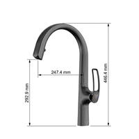 Robinet de cuisine moderne à douchette extractible, norme australienne WaterMark, vente en gros d'usine, montage sur comptoir, support OEM/ODM