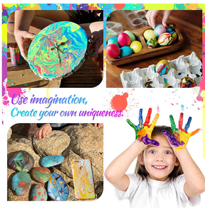 KHY Gieß-Acrylfarben Fluid Art 24-teiliges Set für Leinwand, Papier & Glas - Ungiftig 60ml Flaschen - Product Image 6