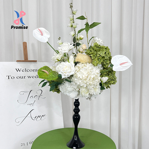 Centros de Mesa de Seda Artificial Realistas en Blanco y Verde, Bolas de Flores, Decoraciones para Mesas de Boda, Arreglos para Eventos - Product Image 1