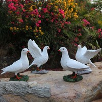 Nouveauté 2024 : Statue de Colombe Blanche, Figurine de Pigeons, Ornements, Statues pour Jardin, Ornements de Jardin Animaux