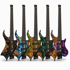 Guitare basse électrique haut de gamme sans tête à 5 cordes, finition brillante en placage de résine, personnalisable OEM pour les guitaristes professionnels - Product Image 1