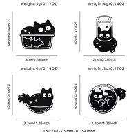 Broche en émail personnalisée en usine, motif chat noir et blanc, dessin animé, esthétique, pour sac à dos, artisanat métallique, chapeaux