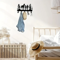 Porte-clés mural moderne à plus de 10 crochets, gain de place, en fer noir, design flexible et portable, support d'angle pour appartement, porte-chapeaux