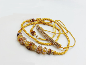 Perro pequeño hecho a mano Expo Dog Show Showlead con cristal de calcedonia y cuentas de diamantes de imitación - Product Image 6