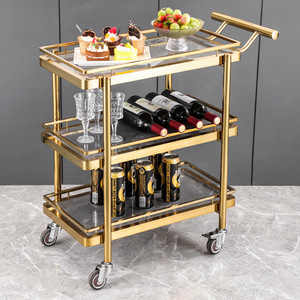 Carrello di Servizio BBQ per Hotel e Ristoranti di Lusso, in Acciaio Inox a Tre Livelli, Multifunzione, per KTV e Snack - Product Image 1