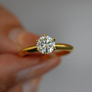 Горячая распродажа! Ювелирные изделия 18k позолоченный водонепроницаемый S925 стерлингового серебра 1ct Муассанит кольцо для помолвки для женщин - Product Image 2