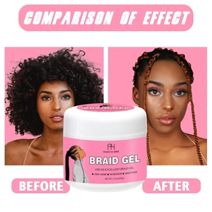 17.6 oz Custom Logo Neat Braid Loc&amp;Twist Non Residue Braiding 4C <strong>Hair</strong> Gel Extra Hold Egde Control Braid Gel Shine <strong>Jam</strong> - Product Image 5
