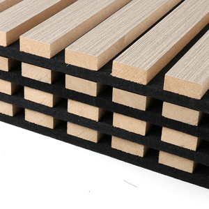 Panneaux acoustiques modernes en bois à lattes de qualité supérieure, imperméables et ignifuges, pour restaurants et salles à manger - Product Image 2