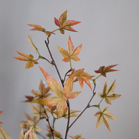 Bunga Maple oranye buatan tangan, dekorasi ornamen bunga buatan untuk rumah pernikahan bunga sutra unik