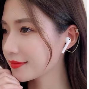 Gold Plated Airpods <b>Earrings</b> Trendy Butterfly Shape Airpod Accessories Jewelry Ear Bone <b>Clip</b> Women's Earphone Chain - Product Image 3