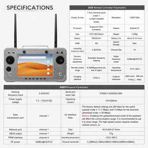 Kit de Transmisor y Receptor FPV Portátil Skydroid G16 de Metal, Pantalla FHD de 7 Pulgadas, Qualcomm 6nm, Transmisión de 30KM, Controlador de Drones - Product Image 6