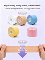 Pita Otot Wajah Face Lift Kinesiology Tape 2.5cmx5m Elastis Tinggi Bernapas Ramah Kulit Pita Pengencang Wajah untuk Kecantikan