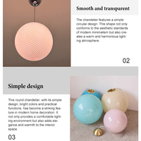 Lustre en verre LED décoratif pour chambre à coucher et salle à manger, design réglable en hauteur, inspiré des bonbons colorés
