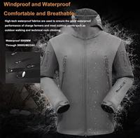 Ensemble veste et pantalon softshell thermique tactique camouflage en peau de requin pour l'extérieur - Coupe-vent grande taille pour l'automne/l'hiver