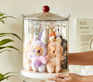 2026 Wholesale 360 <b>Rotating</b> Plastic Modern Plush Doll <b>Display</b> Case Transparent Dustproof Toy Organizer Box Acrylic Figurine - Product Image 6