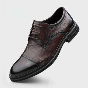 Zapatos Oxford Formales de Cordones para Hombre, Parte Superior de Cuero Genuino, Puntera de Cuero Vacuno Suave, Zapatos de Negocios - Product Image 2