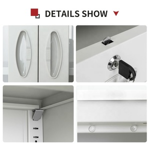 Armoire de <span class=keywords><strong>rangement</strong></span> en acier pour meubles de <span class=keywords><strong>bureau</strong></span>, porte en verre, armoire de classement en métal - Product Image 4