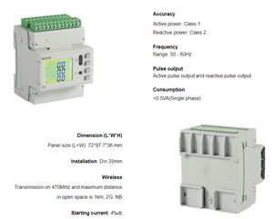 Acrel ADW210-D16-1S Din Rail misuratore di energia <span class=keywords><strong>un</strong></span> circuito Multi-loop misuratore di potenza <span class=keywords><strong>per</strong></span> il monitoraggio del consumo di energia CE UL - Product Image 5