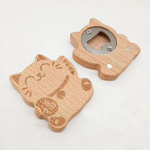 Sáng Tạo Tùy Chỉnh Bia Cap Cụ Mở Từ Mèo Thỏ Guitar Hình Dạng Bằng Gỗ Mở Chai - Product Image 5