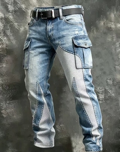 Pantalon cargo homme style streetwear américain, imprimé color block, coupe ample et slim, décontracté, multi-poches, droit, long - Product Image 2