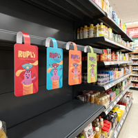 Présentoir publicitaire en PVC pour supermarché Dangler Wobbler Shelf Talker