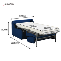 Canapé-lit convertible ergonomique moderne et compact avec matelas, design pliable pour économiser de l'espace, idéal pour hôtel et appartement