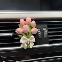 Diffuseur de parfum pour voiture Z-485 Tulip Hydrangea Gypsum, diffuseur de fleurs haut de gamme pour aérateur de voiture, ornement décoratif pour l'intérieur de la voiture, pour femmes