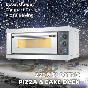 Horno eléctrico profesional para hornear pizzas y pasteles de 220V para interiores, 1 cubierta para restaurantes, panaderías pequeñas, nueva condición hecha de maíz - Product Image 2
