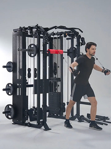 Máquina Smith Multifuncional Ajustable en 7 Grados para Gimnasio en Casa con Prensa de Piernas, <span class=keywords><strong>Curl</strong></span> de Piernas, Polea Lateral y Rack para 88 Ejercicios - Product Image 6
