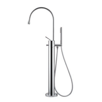 Robinet de douche de bain autoportant de luxe pour la maison hôtel motif de pulvérisation douce en laiton monté au sol pour la salle de bain d'appartement