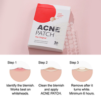 Patchs hydrocolloïdes à base d'eau pour l'acné, marque privée, favorisent la réparation de l'acné et réduisent les rougeurs, patchs invisibles pour les boutons du visage